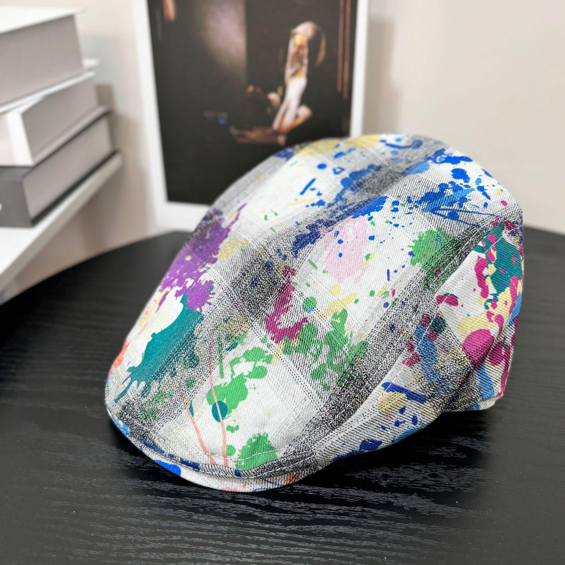 

Уличная шляпа новая красочная граффити берет затенение личности изображает китайскую шляпу от солнца вперед шляпа прилив M（56-58cm）