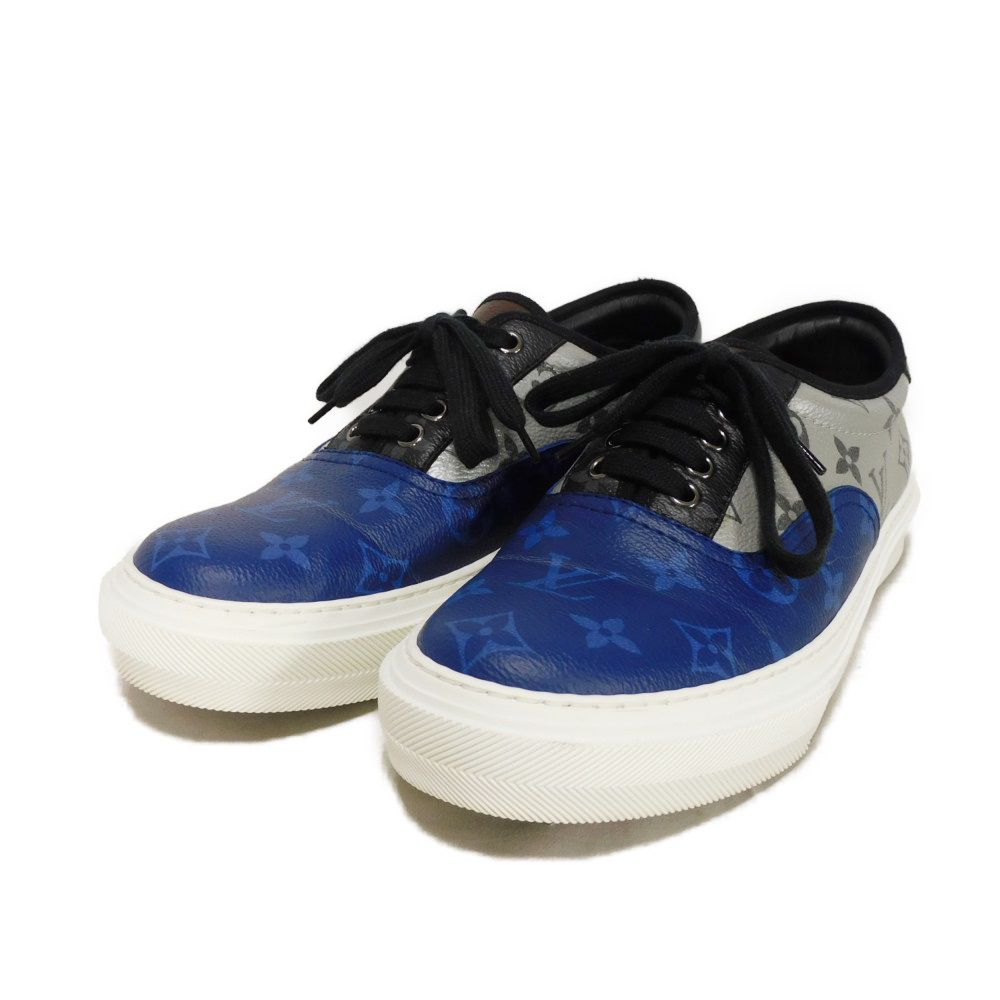 Used 12564 Trocadero Line 7896 6 Eclipse Black Silver Blue Low-Cut 9.8" Monogram Cobalt Men's from Japan AUTHENTIC