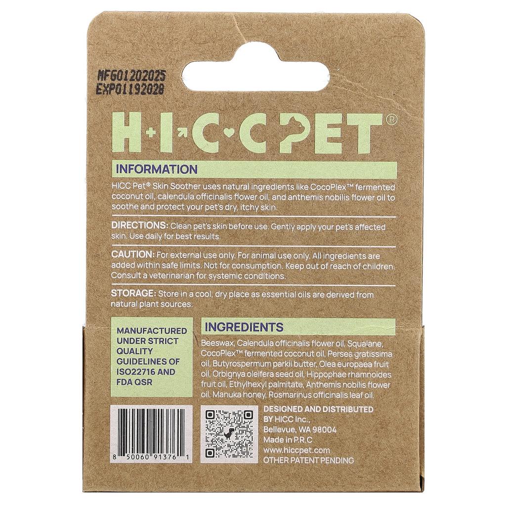 HICC Haustier, Hautberuhigend, für Hunde und Katzen, Pflanzenöl, 0,53 oz