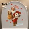 Holiday Toilet Seat Decorations Funny Christmas Santa Decal, Waterproof PVC Bathroom Lid Decoration Stickers Winter Decals for Home Decor, Removable