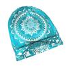 2D Flat Printing Mandala Turquoise Adult Fashion Beanie That Transitions Effortlessly from Morning Commutes To Evening Walks While Maintaining a Clean
