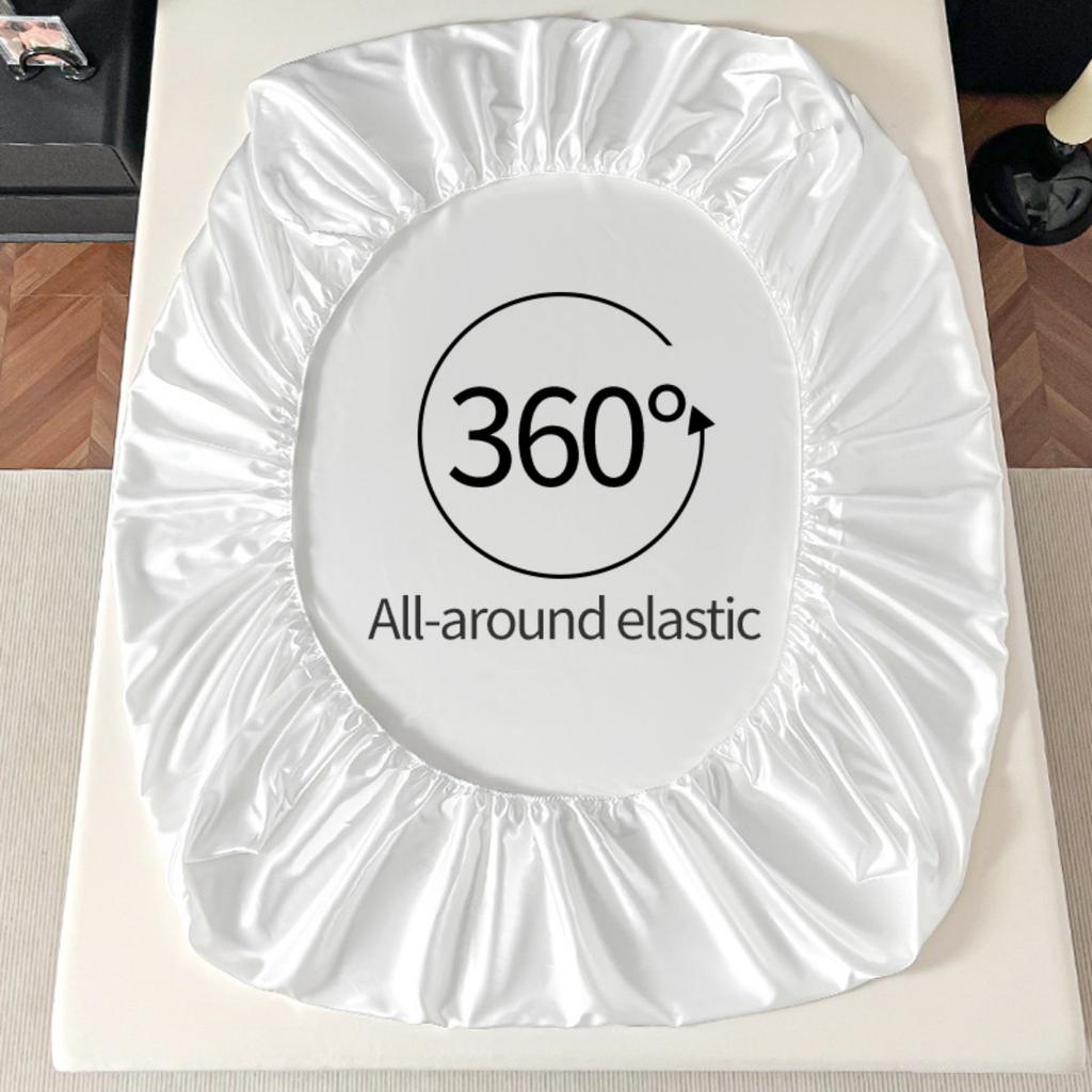 Ice Silk Color Ding Bed Sheet Solid Color Cool Silk Mattress Protective Cover Anti Slip Bed Cover Dust Cover