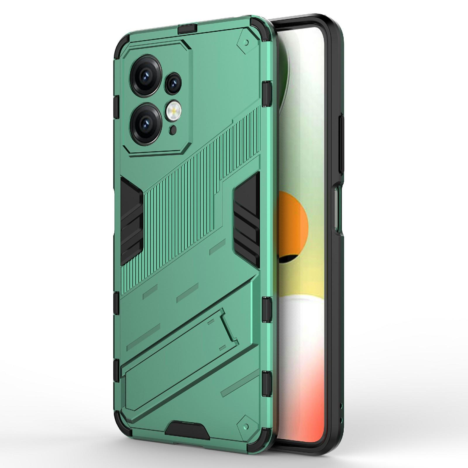 

For Xiaomi Redmi Note 12 4G Anti-Scratch Phone Case Kickstand TPU+PC Protective Cover Green