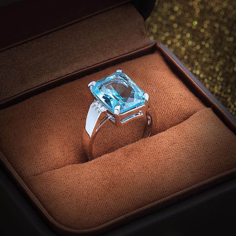 

Благородные синие кольца с кубическим цирконием, роскошные серебряные аксессуары для женщин, темпераментные элегантные женские кольца, модные ювелирные изделия 9