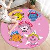LittleMissMr Round Area Rug,Carpet Rug for Living Room Bedroom Sofa Playroom Decor,Non-slip Floor Mat