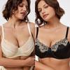 Ultra-thin Cup Fat Girl Lace Edge Sexy Oversized Underwear Push-up Anti-sagging Bra Silky Comfortable Bra