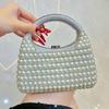 2025 Luxury Fashion Big Pearl Diamond Evening Clutch Bag Women High End Party Handbags Bride's Wedding Crossbody Shoulder Bag