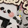 Patch Stickerei Label Handtuch Stickerei Cartoon Panda Englisch Stickerei Aufkleber Kleidung Zubehör Zubehör Chenille Patch Aufkleber