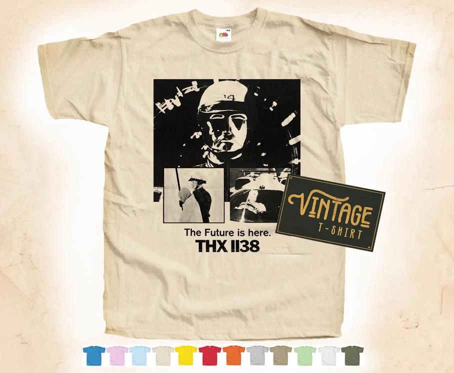 

Черная печать THX 1138 том 1 Футболка Винтажный плакат 12 цветов S-5XL 3XL