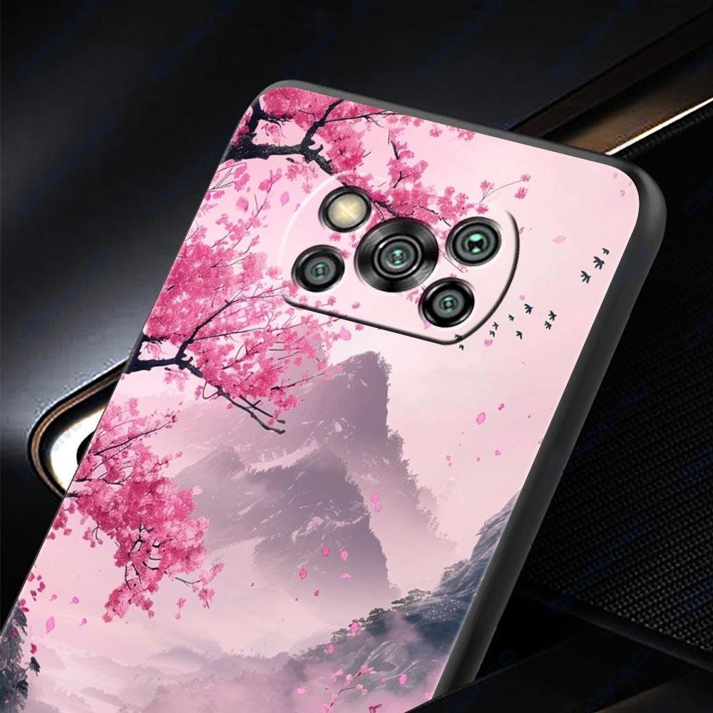 Pink Sunset Mountain Phone Case Cover  for Xiaomi Poco F7 Ultra F6 F5 F4 F3 X6 X5 X4 X3 NFC C51 C55 M4 GT 5G Soft TPU Shell Bags