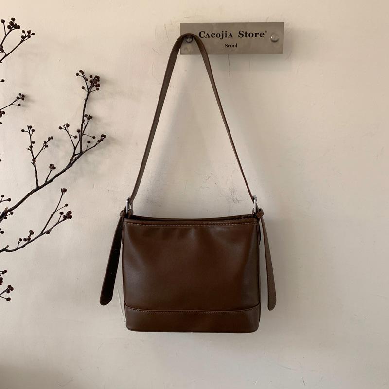 Высококачественная нишевая женская сумка на плечо, новая осенняя сумка-ведро, сумка на плечо большой вместимости