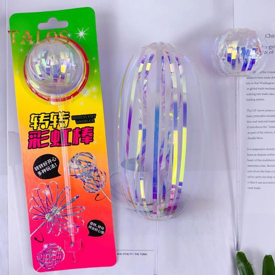 3/6Pcs Rainbow Spinner Stick Rainbow Twirler Rainbow Spinner Toy Rainbow Bubble Wand Variable Twirler Stick Rave Toys for Party