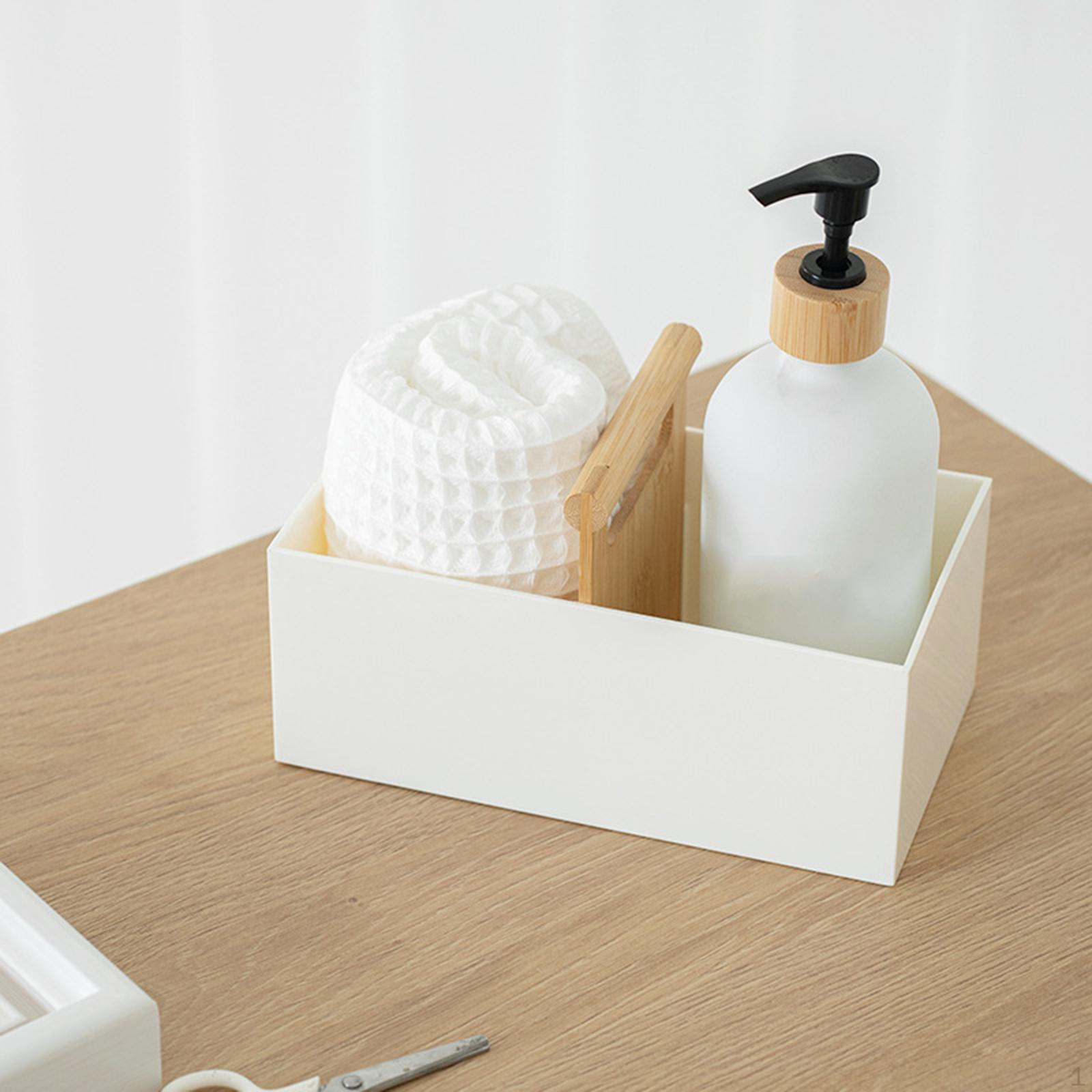 

Настольный органайзер, ящик для хранения на рабочем столе, современная декоративная ванная комната, кухонная стойка с белый