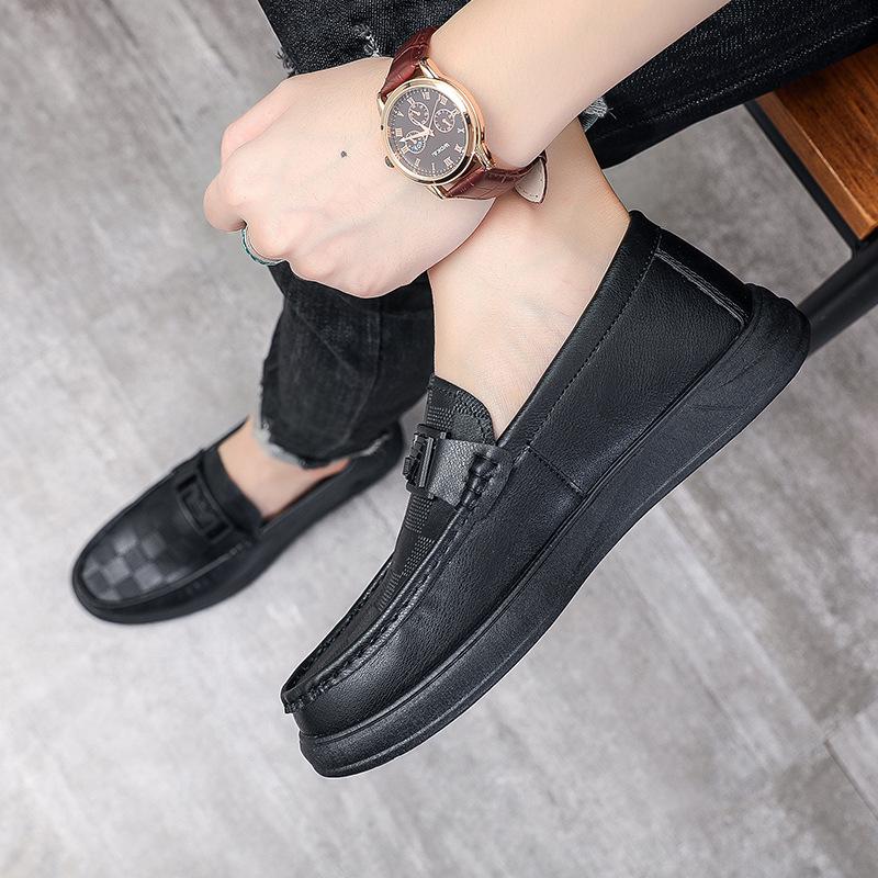 Men's shoes autumn and winter new men's casual leather shoes men's British wind shoes men's one-pedal leather shoes men