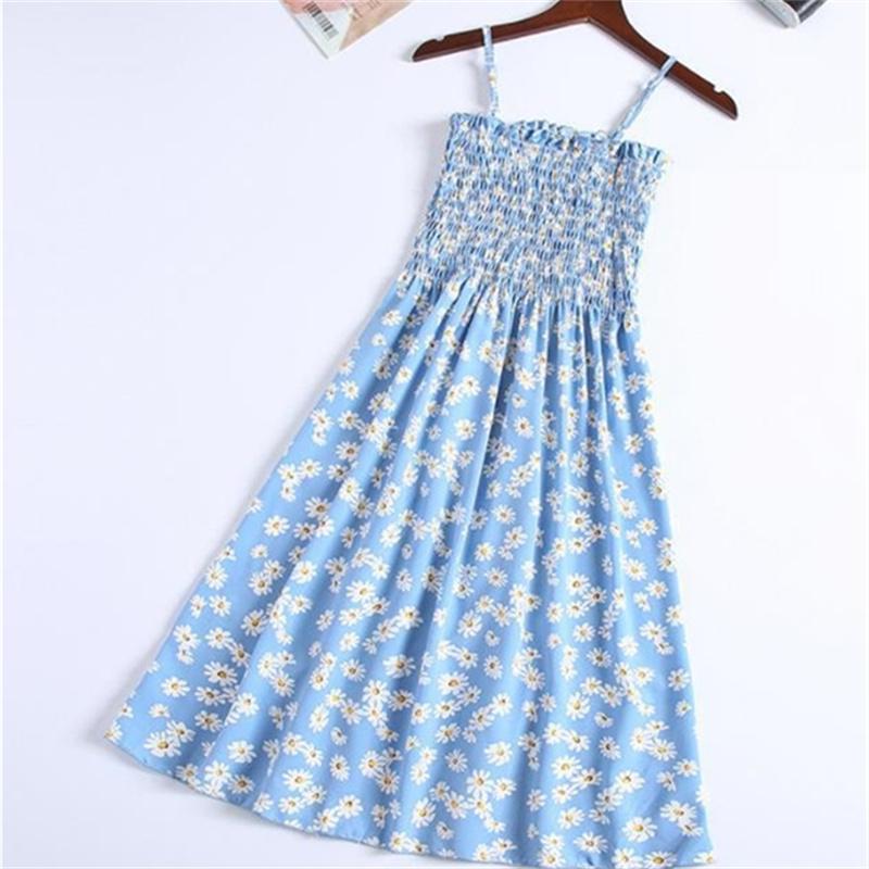 Dámský špagetový pásek s vysokým pasem, mini květinové šaty s potiskem letní plisované dámské šaty bez ramínek