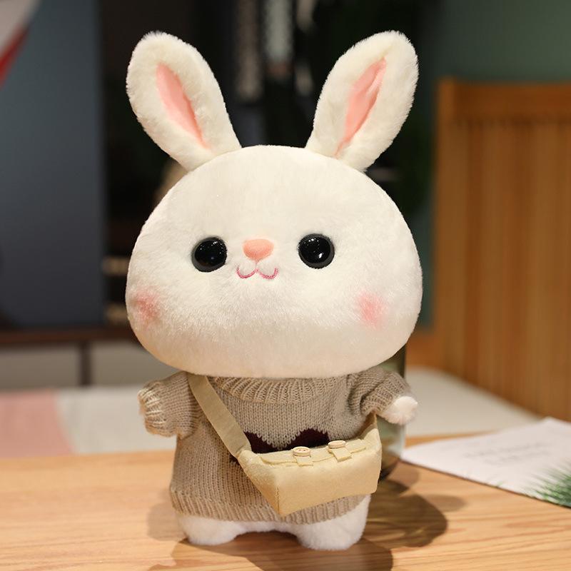 Rabbit Doll Drag Little Rabbit Creative Doll White Rabbit Plush Toy Gift for Girls