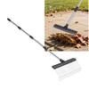 Laubrechen 22 Zinken 16,3 Zoll Breit Stahl Draht Gartenrechen mit 5,2FT Griff für Rasen Garten Mulch Rasenfilz