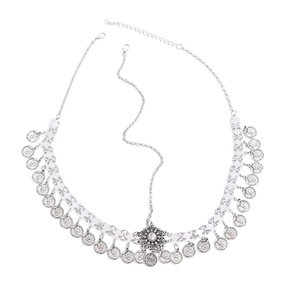 

Diamond Embedded Forehead Chain Tassel Women s Headwear New Ethnic Style Headwear Women серебряный