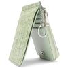 Card Holder Multiple Card Slots Zipper Card Bag Embossed Design Large Capacity Coin Purse Card Bag Wrist Strap Hand-Held Bag With Key Ring