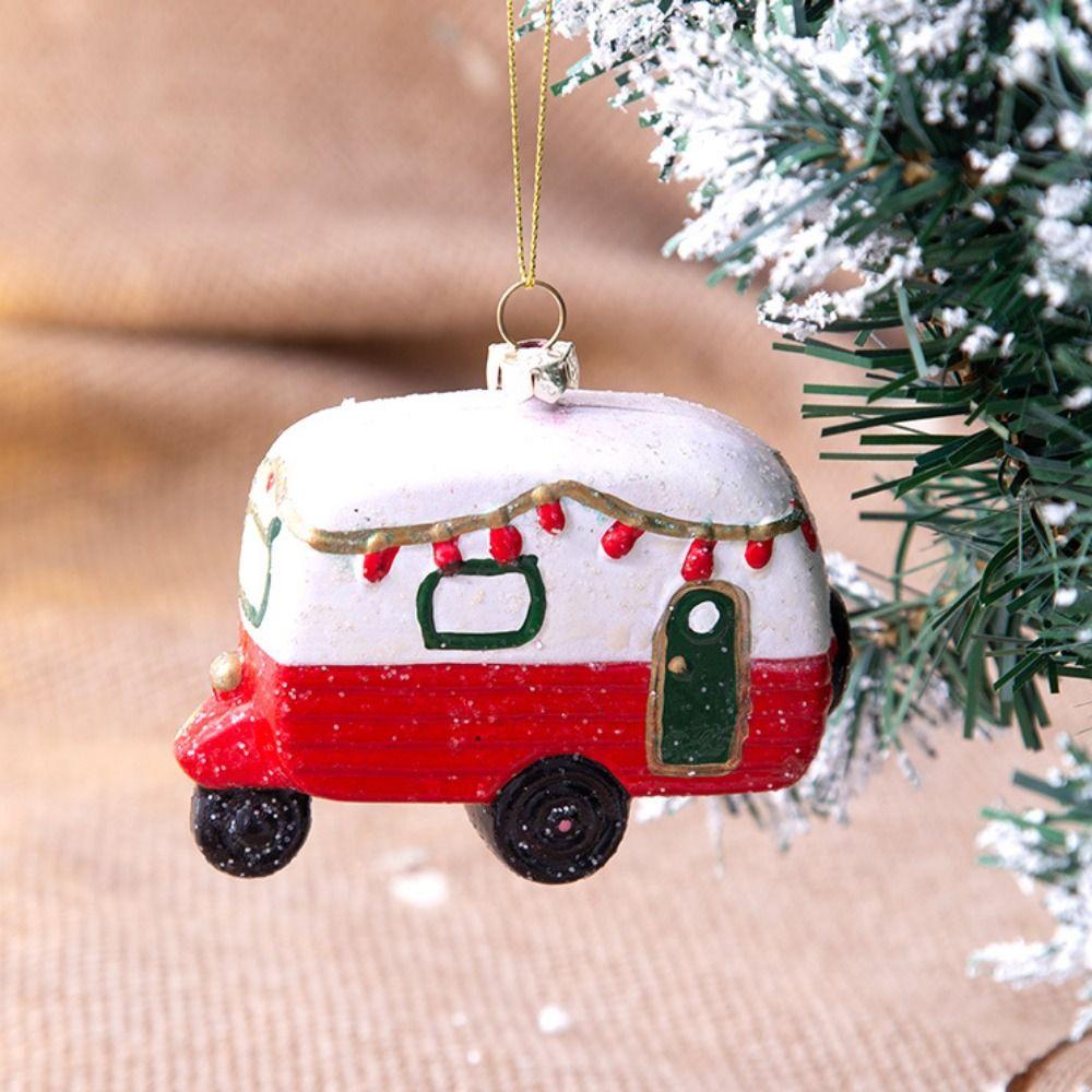 PVC Christmas Tree Decoration Painted Christmas  Pendant Car House Snowman Wreath Pendant  Party
