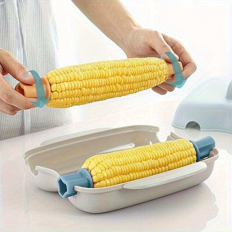 Microwave Corn Steamer with Lid Heat-Resistant Plastic Vegetable Steaming Box for Home Kitchen Healthy Diet Cooking Rack Utensil