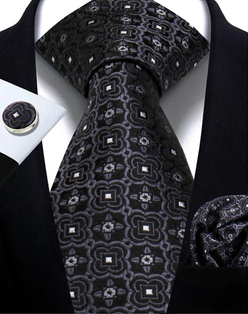 Mens Tie Paisley Jacquard Woven 8Cm Formal Business Wedding Necktie Pocket Square Set Suit Cravat High Quality Handmade Gravata