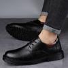 New Autumn Elegant Mens Classic Wedding Dress Formal Shoes Office Lace Up Men's Business Casual Black Flats Comfortable Loafers