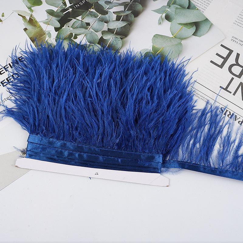 8-10Cm Ostrich Feather Wedding Dress Diy Performance Clothing Accessories Feather Tassel Including Webbing