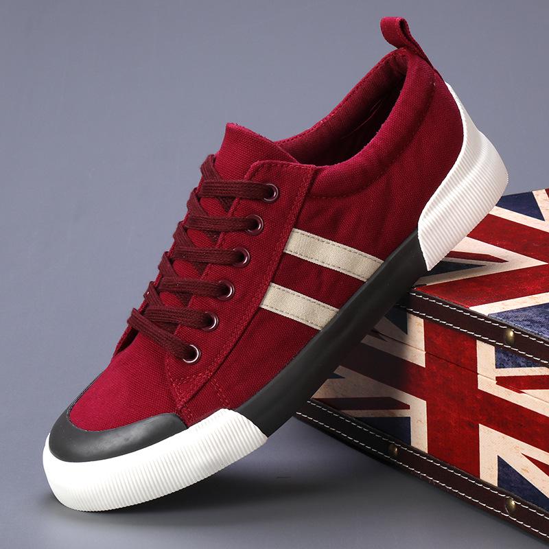 2026 Spring Men's Trendy Korean-Style Casual Canvas Shoes - Versatile & Comfortable Flat Bottom Sneakers