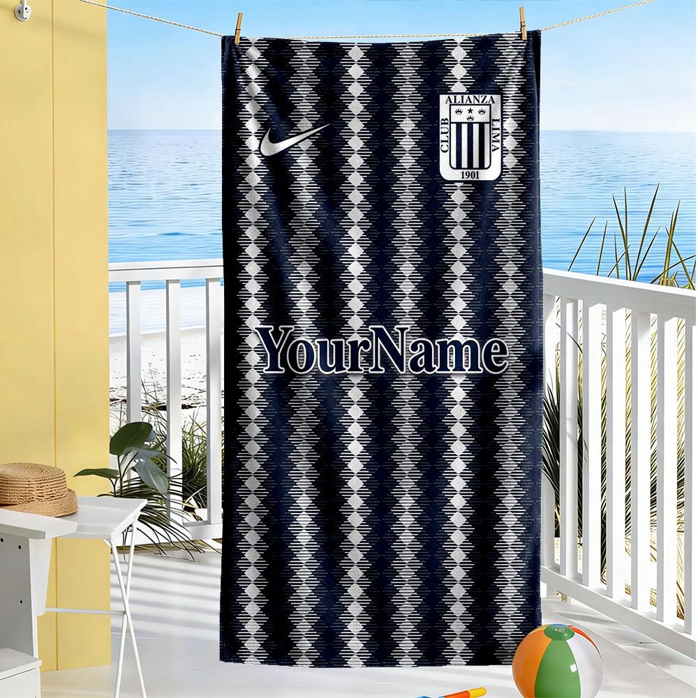 Ethnic Tribal Patterns Customize Text Beach Towel Super Soft Microfiber Quickdry Fabric Perfect for Traveling Yoga Camping and Swimming