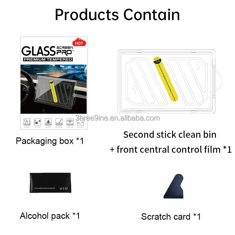 9H Hardness HD  Easy Installation Tempered Glass  Car Screen Protector  for Tesla Model Y/Model 3 Car 2024 Accessories