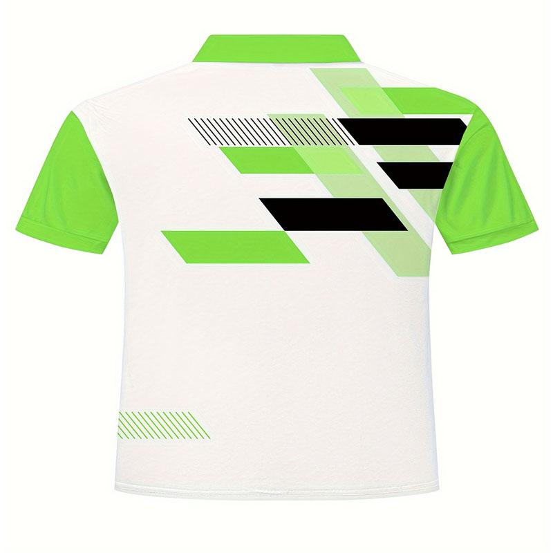 Fashion Block Digital Printing Pattern Men's Regular Edition Polo Shirt Summer Casual Outdoor Short Sleeved Top