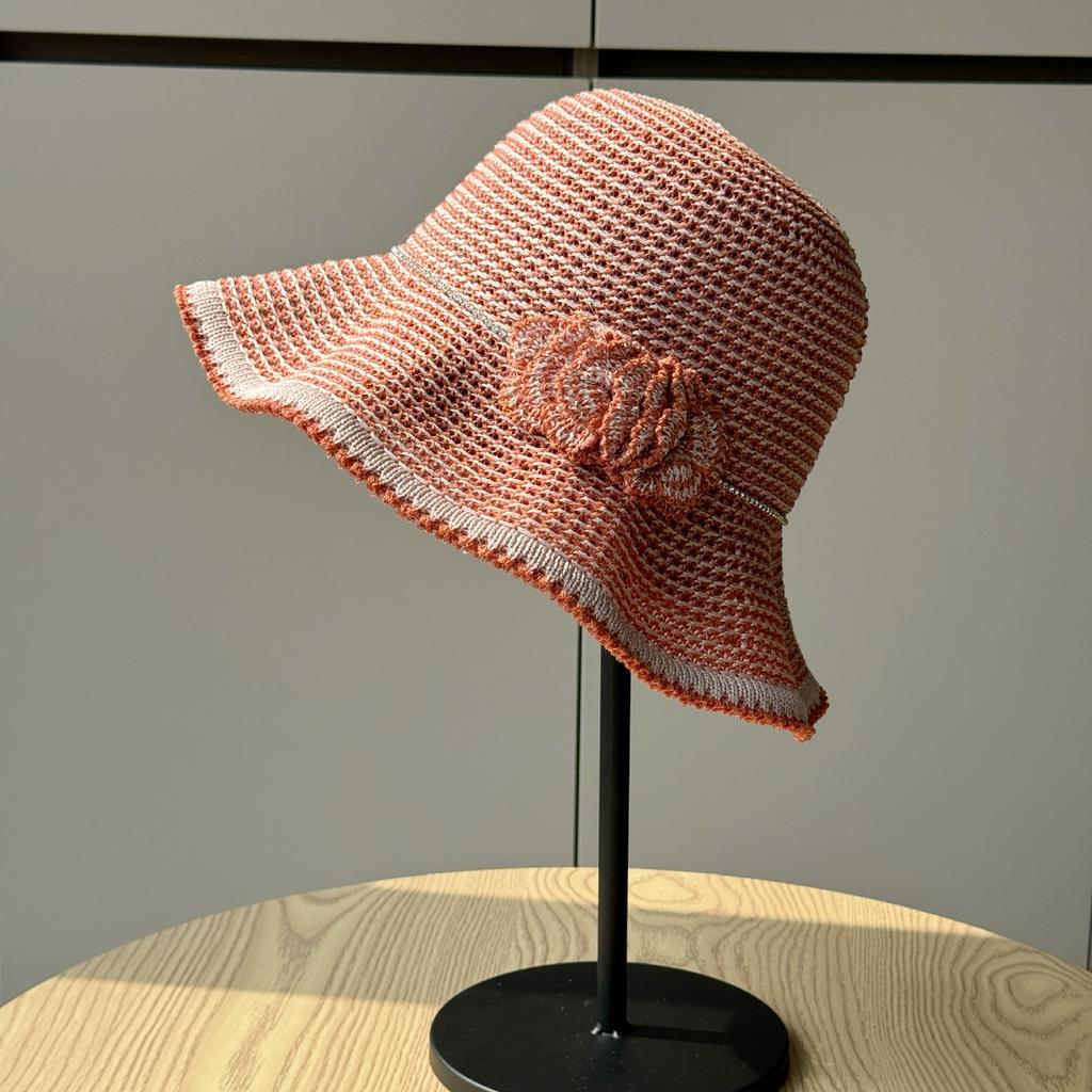 Summer Hollow Fisherman Hat for Women, Breathable Thin Sun Protection Bucket Hat, Fashionable Sun Hat for Outings
