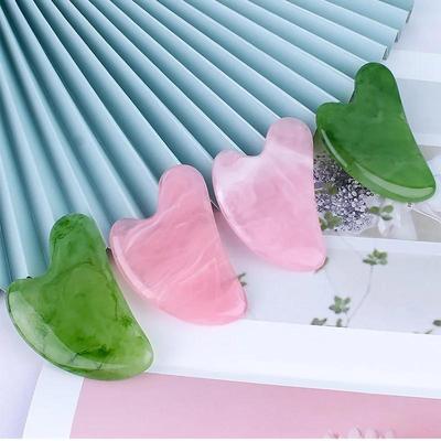 Natural Jade Gua Sha Scraper Facial Massager Tool Rose Quartz Guasha Massage Board Face Lift Slim Gouache Scraper Scraping Plate