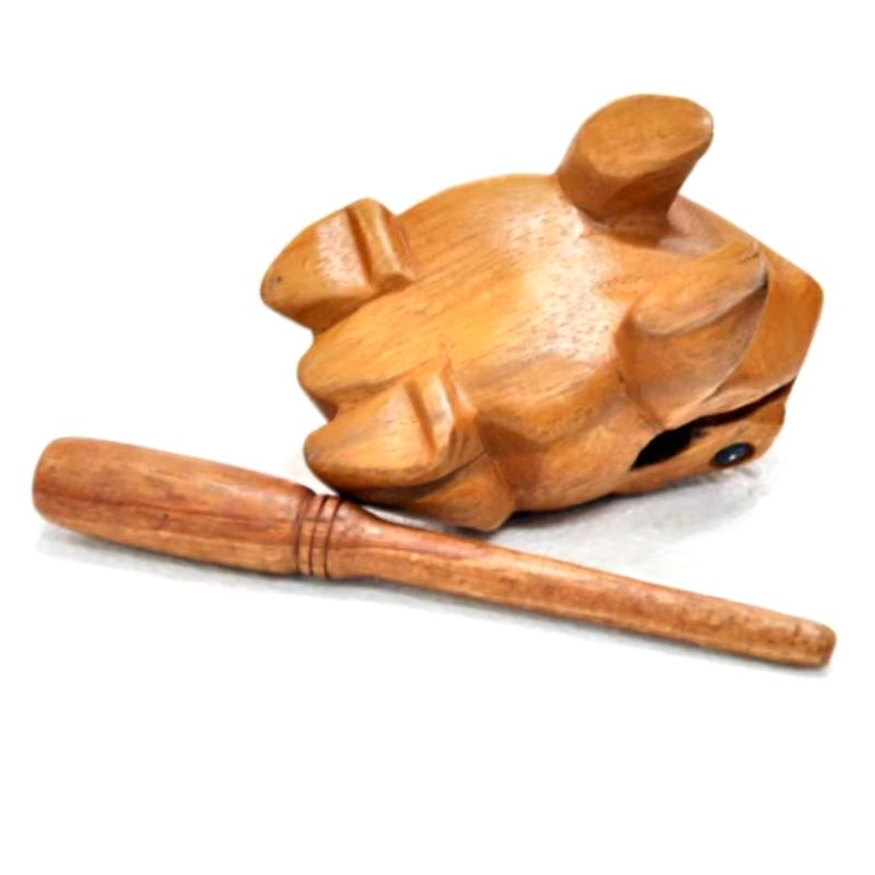 1Pc Thailand Frog Wood Carving Ornaments Hand-Carved Toad Creative Vocal Toys Solid Wood Toad Craft Scenic Souvenirs