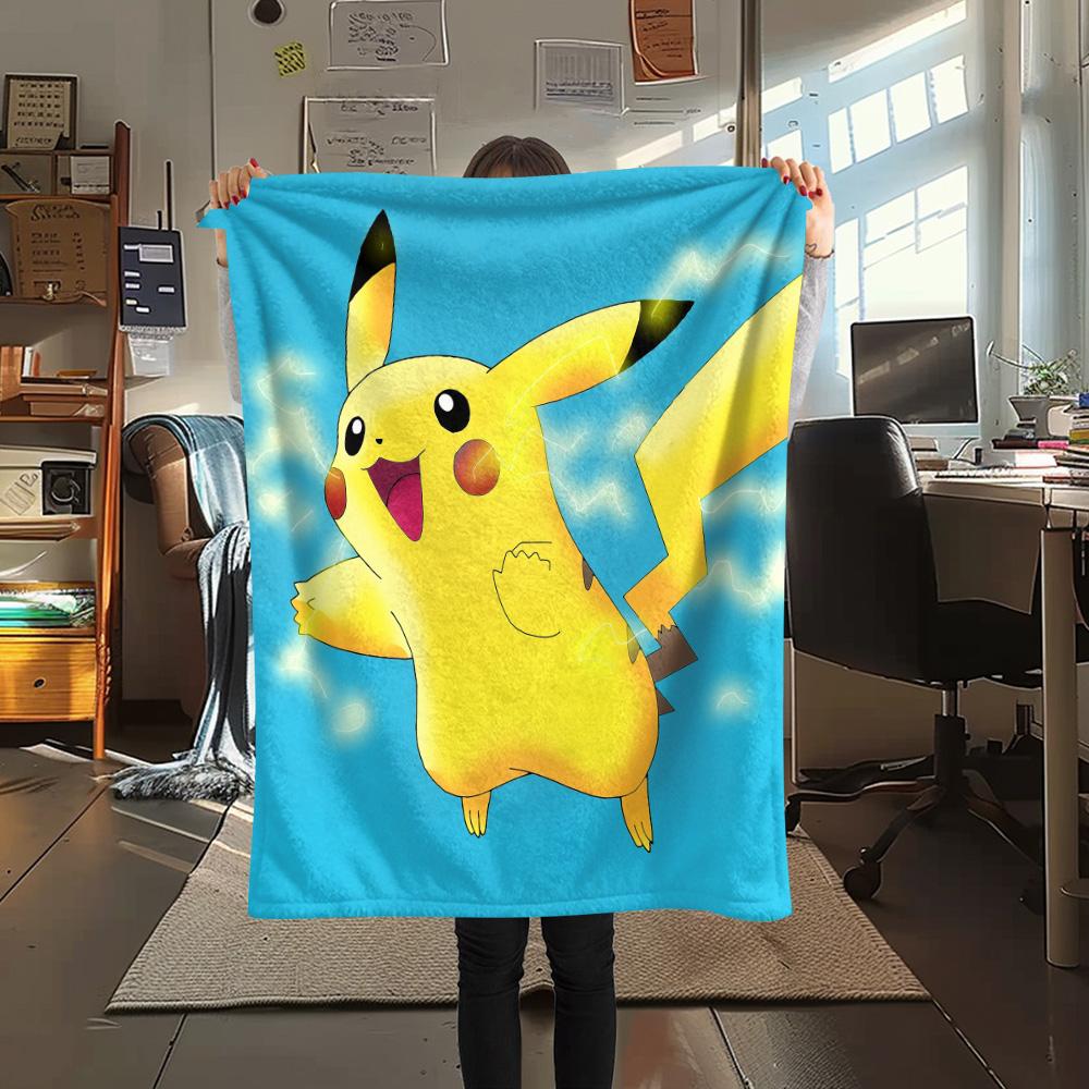 Sky Pikachu  Print Flannel Blanket, High quality Comfortable for All Seasons, Home Decor, Warmth and Comfort