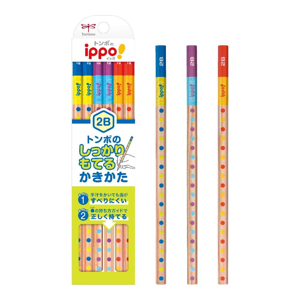Tombow Pencil 2B Firm Grip Writing Hexagonal Barrel Surface Grip Pencil, (with Anti-Slip & Guide) KB-KG01-2B