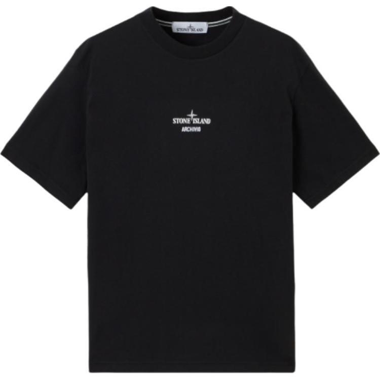 

STONE ISLAND Классическая футболка с коротким рукавом и надписью, мужской топ, черный K1S1521000-37S0091-V0029 XXXL