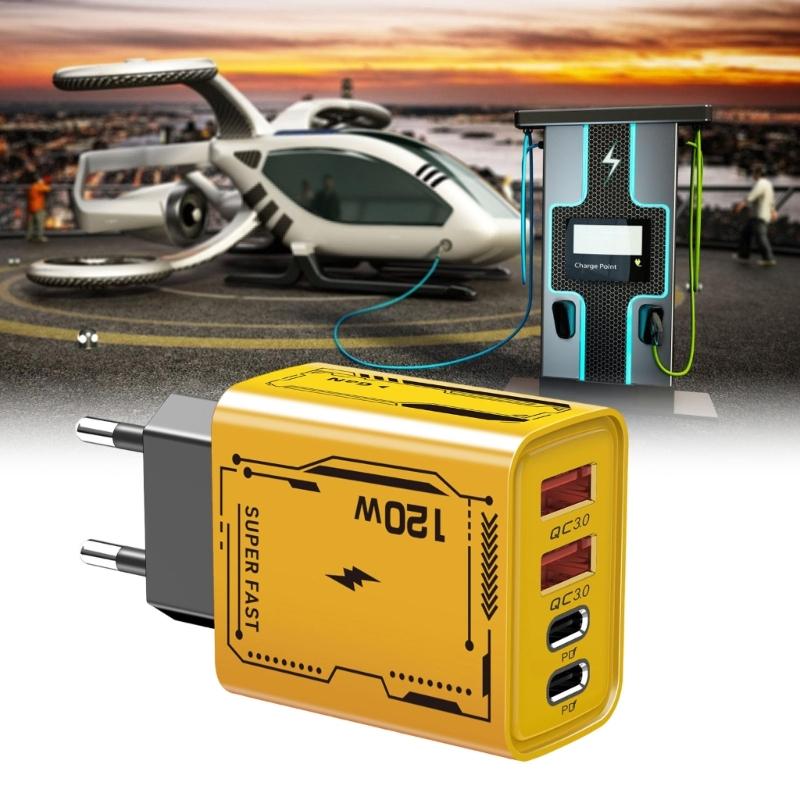 Fast Speed 120W Charger Two PD USB Port European Standard Multiple Device Compatibility