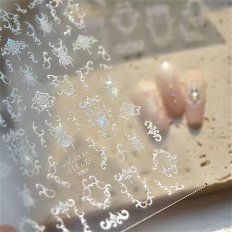 1PCS French Jelly Nail Stickers Dreamy Bubble Meteor Butterfly Star Moon Self Adhesive Stickers For Nail DIY Nail Art Decoration