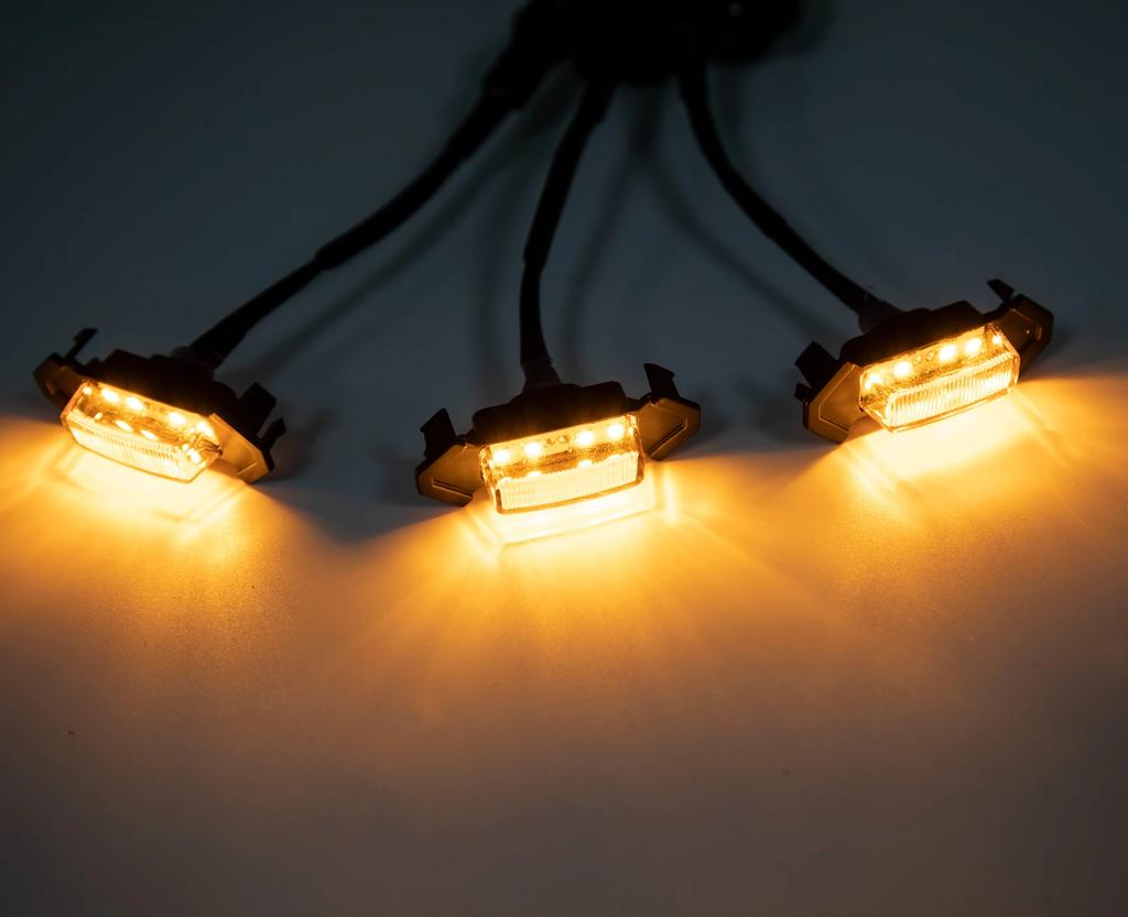 For Toyota Tacoma 2015- 2020 Car LED Grille Strobe Light Warning Daytime Running Lamp Grid DRL White Amber 4PCS