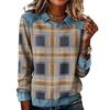 Felpa Casual da Donna Patchwork di Denim a Maniche Lunghe Svasate con Stampa