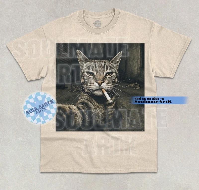 Gangster Cat T-Shirt Funny Hilarious Cat Lover Meme Joke Graphic Unisex Shirt 3XL