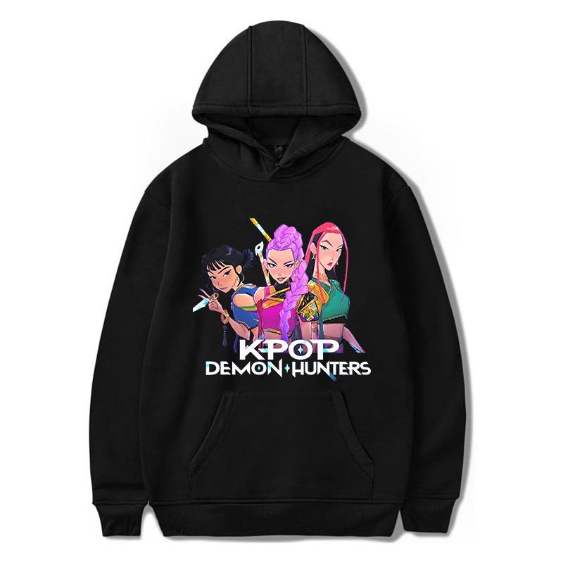 Korean Style Devil Hunter Hoodie, Fashionable Anime Tiger Print, Adult Street Style, Cool Casual Long-Sleeved Hoodie