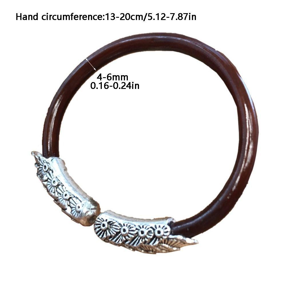 Tibetan Silver Opening Bangles No Knot Chicken Spatholobi Bracelet Rosewood Bracelet  Gift