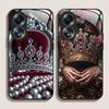 Luxury Crown Jewelry Flower Pattern Tempered Glass Phone Case for OPPO Realme 13 Pro Plus 12 11 10 9i C55 X7 GT Neo 2 3T Covers