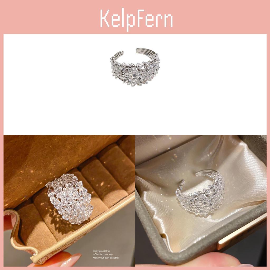 Modern Minimalist Geometric Glass Ring For Womens Fashion Jewelry