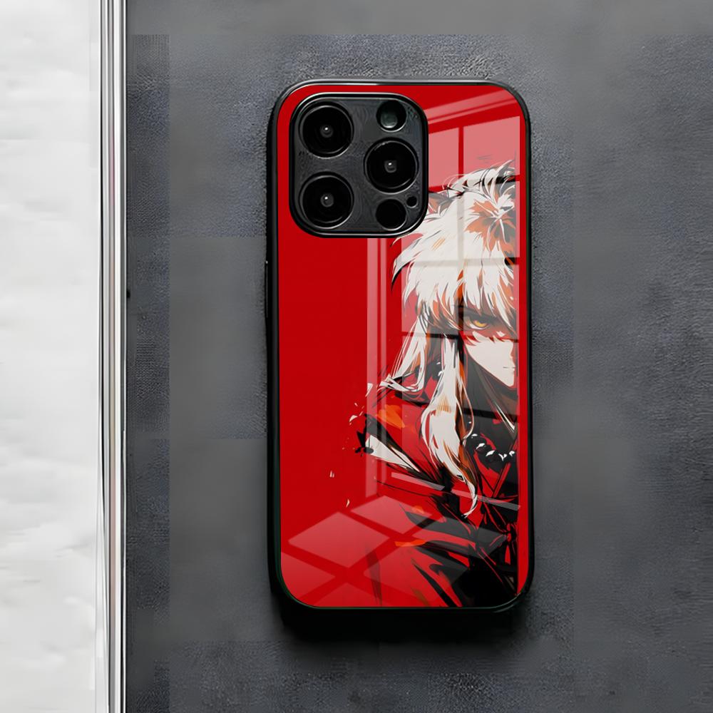 Anime I-Inuyasha Phone Case For IPhone 17 Air 16 E Pro Max 15 14 13 Mini 12 Pro 11 Max Plus Black Glass Cover