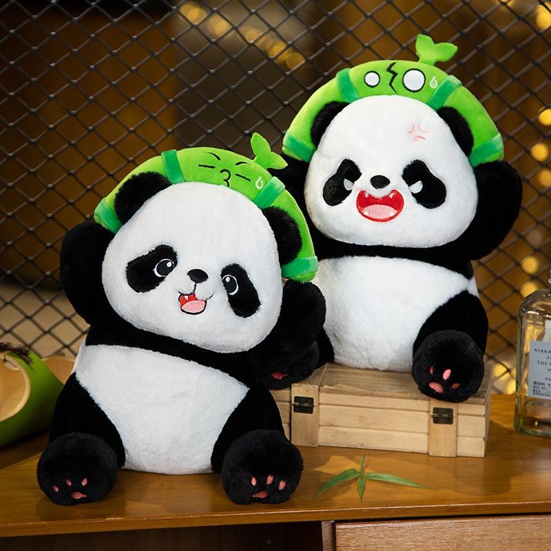 Cute Iron Head Bamboo-breaking Panda Plush Toy Animal Zoo Gift Stuffed Animal Birthday Present Panda Doll Characters)