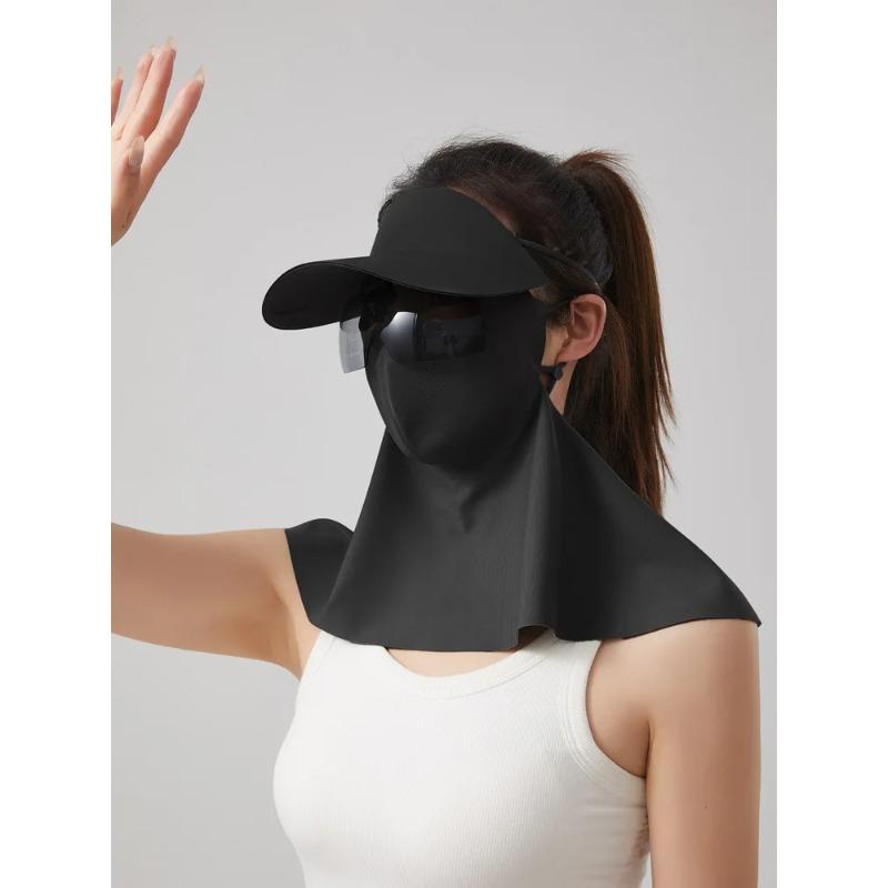 Women s UPF 50+ Sun Protection Hat with Neck Flap Breathable Wide Brim Sun Visor with Face Cover UV Protection Sun Hat Average size чёрный